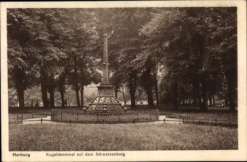 Ak Hamburg Harburg, Kugeldenkmal auf dem Schwarzenberg