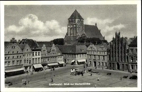 Ak Hansestadt Greifswald, Blick zur Marienkirche