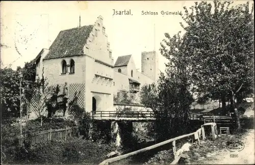 Ak Grünwald bei München, Isartal, Schloss Grünwald