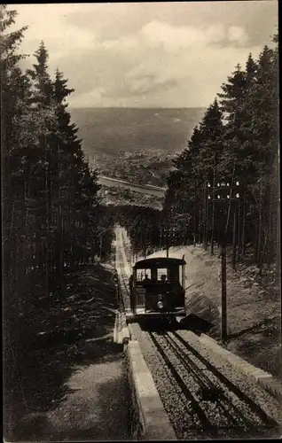Ak Heidelberg am Neckar, Elektrische Bahn nach dem Königstuhl, Standseilbahn Nr. 3