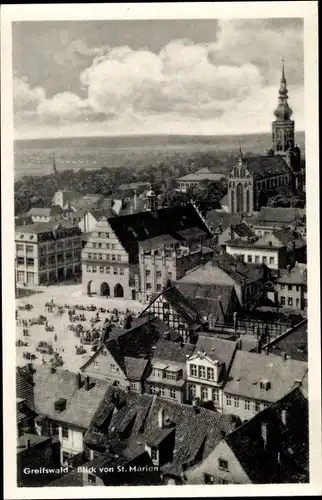 Ak Greifswald, Blick von Sankt Marien