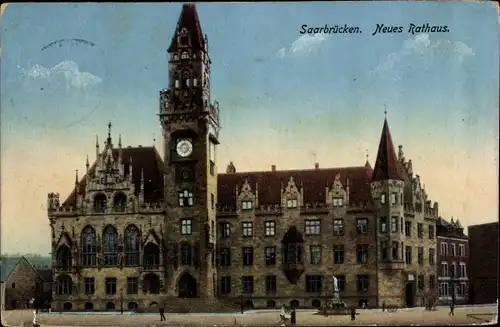 Ak Saarbrücken im Saarland, Neues Rathaus