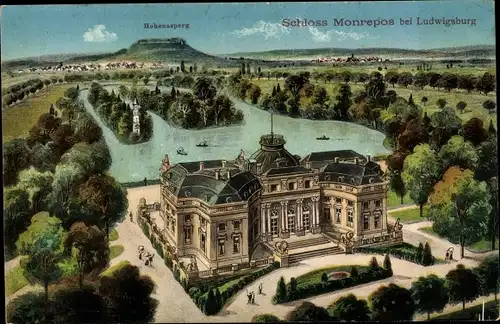 Ak Ludwigsburg in Württemberg, Schloss Monrepos, Hohenasperg