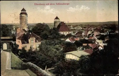 Ak Eilenburg Sachsen, Gesamtansicht der Stadt mit Schlossberg