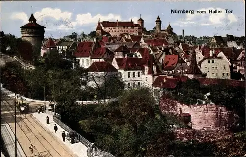 Ak Nürnberg in Mittelfranken, Blick vom Haller Tor