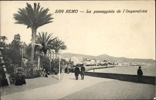 Ak San Remo Ligurien, La passeggiate de L'Imperatrice