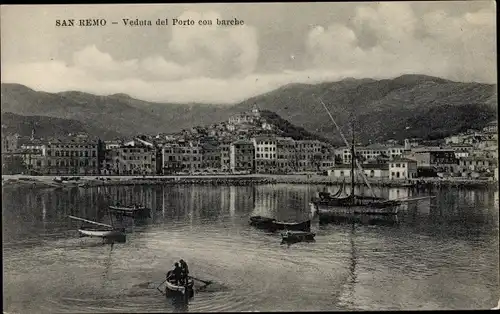 Ak San Remo Ligurien, Veduta del Porto con barche