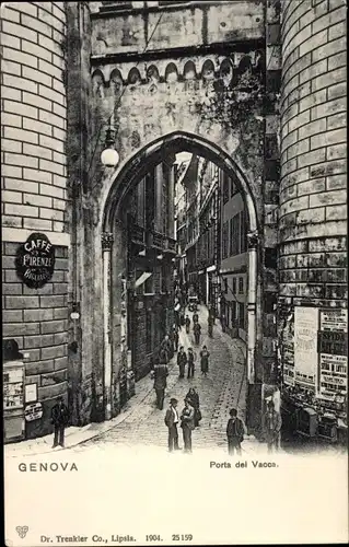 Ak Genova Genua Liguria, Porta dei Vacca, Caffe