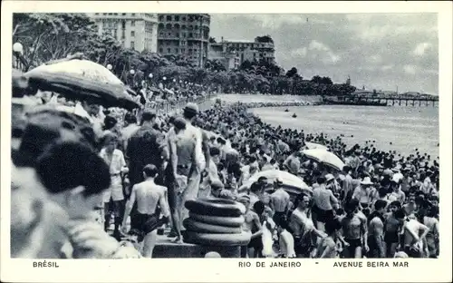 Ak Rio de Janeiro Brasilien, Avenue Beira Mar