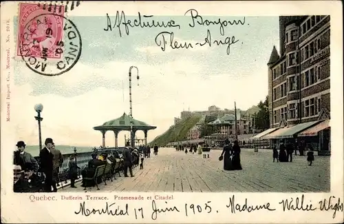 Ak Québec Kanada, Dufferin Terrace, Promenade et Citadel