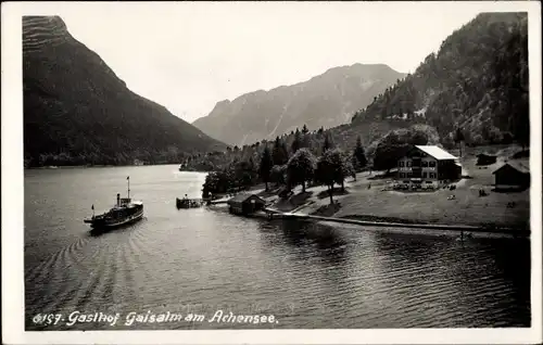 Ak Achenkirch am Achensee Tirol, Gasthof Gaisalm, Dampfer