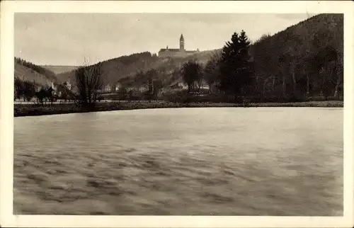 Ak Clervaux Clerf Luxembourg, Abbaye, Vue du Lac