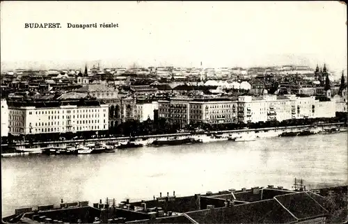 Ak Budapest Ungarn, Dunaparti reszlet