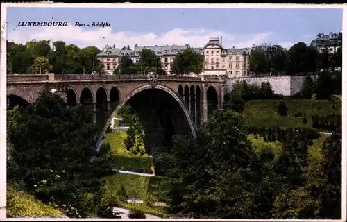 Ak Luxemburg Luxembourg, Pont Adolphe