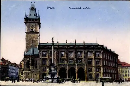 Ak Praha Prag Tschechien, Staromestska radnice, Denkmal