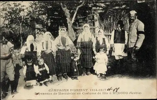 Ak Bukovče Serbien, Paysannes de Macedoine en Costumes de Fetes