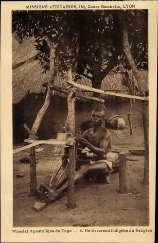 Ak Togo, Missions Africaines, Vicariat Apostolique, Un tisserand indigene du Sangera