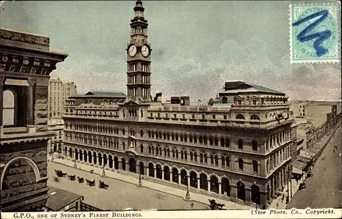 Ak Sydney Australien, G. P. O., one of Sydney's finest buildings