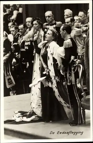 Ak Juliana der Niederlande, Prinz Bernhard, Eidablegung, eedsaflegging Nieuwe Kerk Amsterdam 1948