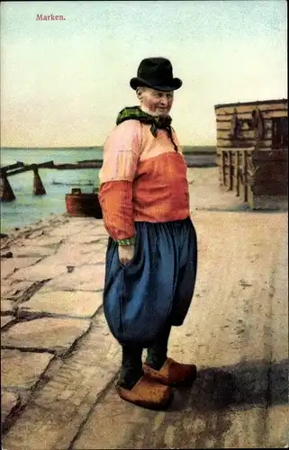 Ak Marken Nordholland, Mann in Tracht, Photochromie
