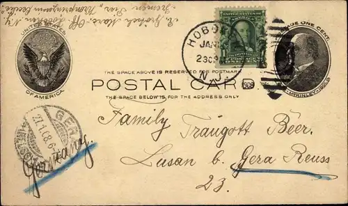 Ganzsachen Ak Wappen von USA, McKinley