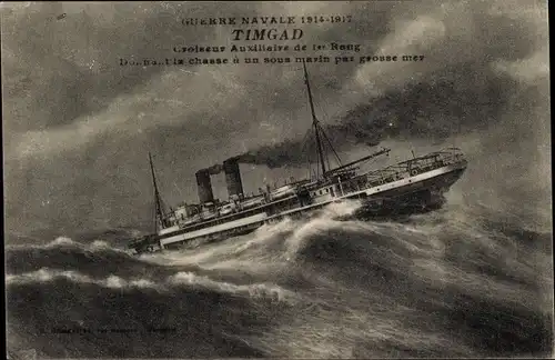 Ak Französisches Kriegsschiff, Timgad, Croiseur