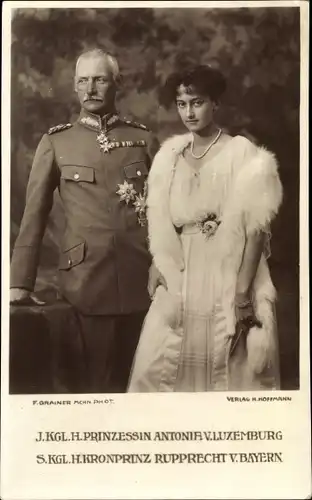 Ak Prinzessin Antonia von Luxemburg, Kronprinz Rupprecht von Bayern