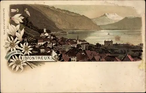 Litho Montreux Kanton Waadt Schweiz, Panorama