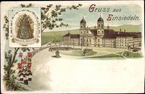 Litho Einsiedeln Kanton Schwyz Schweiz, Gnaden Mutter, Kloster