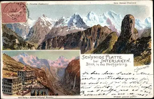 Künstler Ak Steinmann, C., Interlaken Kanton Bern Schweiz, Schynige Platte, Hochgebirge