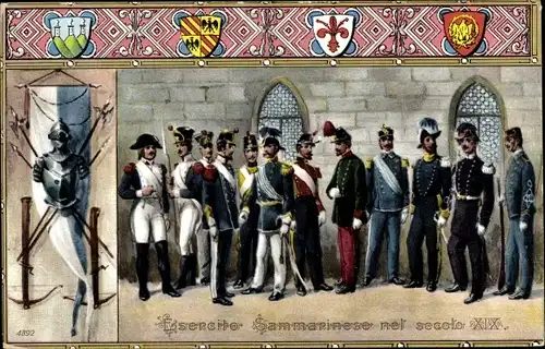 Ak San Marino, Military uniforms from the 19th century, Wappen