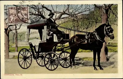 Ak Malta, Carrozin, Kutsche