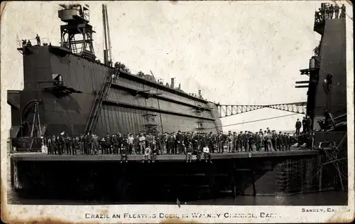 Ak Barrow in Furness Cumbria England, Brazil an Floating Dock Wanney Channel