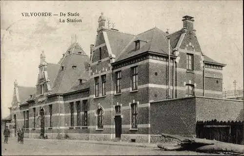 Ak Vilvoorde Flandern Flämisch Brabant, La Station