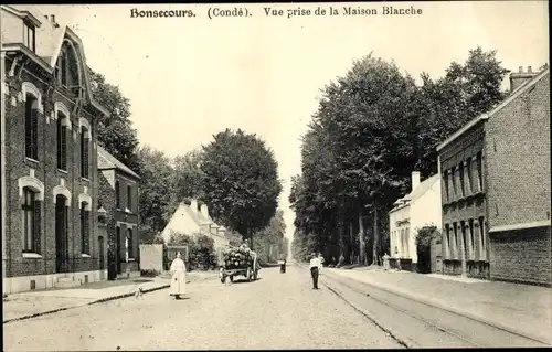 Ak Bon Secours Bonsecours Péruwelz Hennegau, Straßenpartie, Maison Blanche