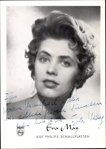 Ak Sängerin und Schauspielerin Eva May, Portrait, Philips-Schallplatten