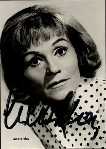Ak Schauspielerin Gisela May, Portrait, Autogramm