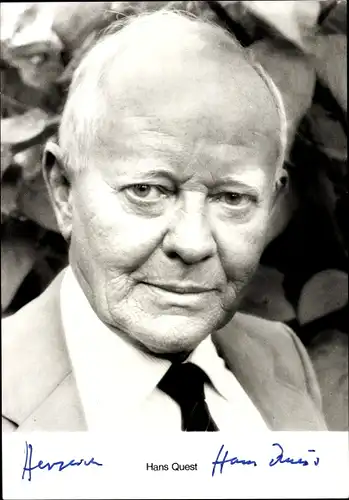 Ak Schauspieler Hans Quest, Portrait, Autogramm