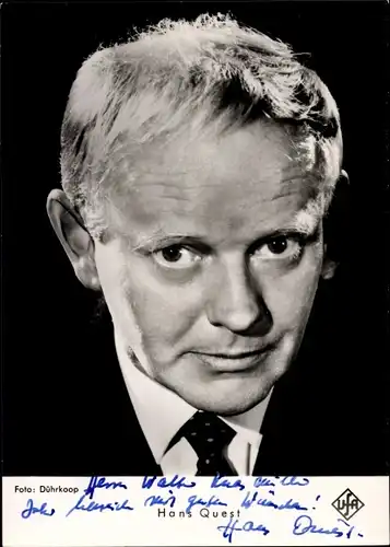 Ak Schauspieler Hans Quest, Portrait