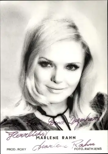 Ak Schauspielerin Marlene Rahn, Portrait, Autogramm