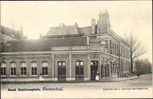Ak Roosendaal Nordbrabant Niederlande, Hoek Stationsplein