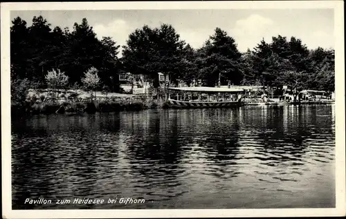 Ak Gifhorn in Niedersachsen, Pavillon zum Heidesee, Gasthaus