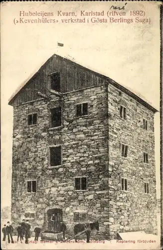 Ak Karlstad Schweden, Hubeleijens Kvarn, Kevenhülers verkstad i Gösta Berlings Saga