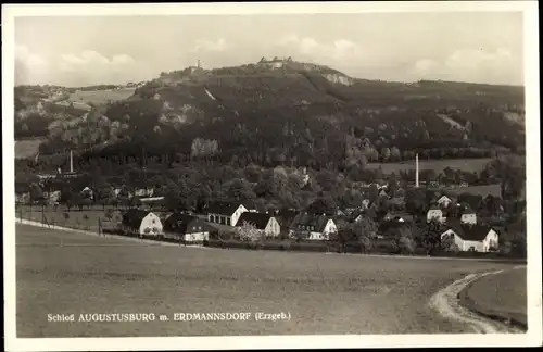 Ak Erdmannsdorf Augustusburg Erzgebirge, Panorama mit Schloss Augustusburg