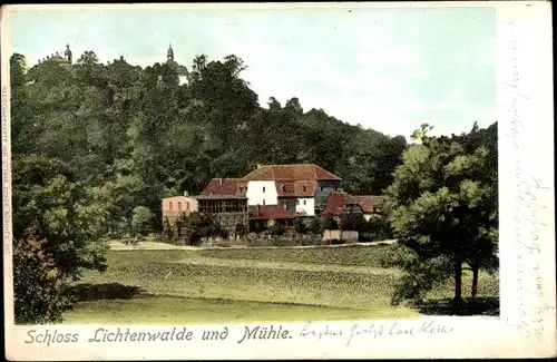 Ak Lichtenwalde Niederwiesa Sachsen, Schloss Lichtenwalde, Mühle