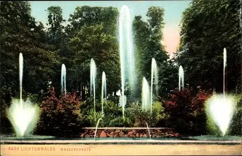 Ak Lichtenwalde Niederwiesa in Sachsen, Wasserspiele im Park