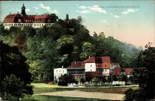 Ak Lichtenwalde Niederwiesa in Sachsen, Schloss und Mühle