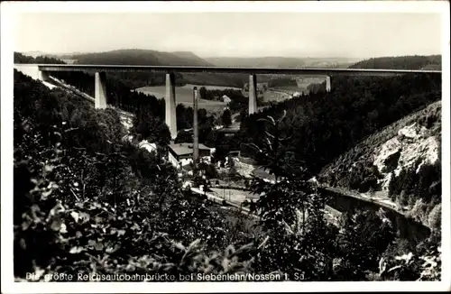 Ak Siebenlehn Großschirma in Sachsen, Reichsautobahnbrücke Muldental