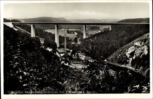 Ak Siebenlehn Großschirma in Sachsen, Reichsautobahnbrücke Muldental