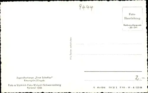 Ak Rittersgrün Breitenbrunn im Erzgebirge, Jugendherberge Ernst Scheffler, Bänke, Birken